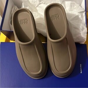 P448 Taupe Mules & Clogs